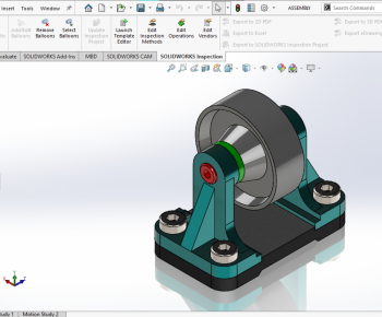 3D model of a belt and roller